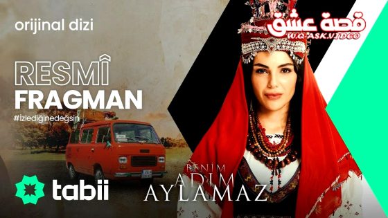 Official trailer poster: a woman in traditional dress on the right, red van on the left, bold 'RESMİ FRAGMAN' text and logos (tabii) bottom left.
